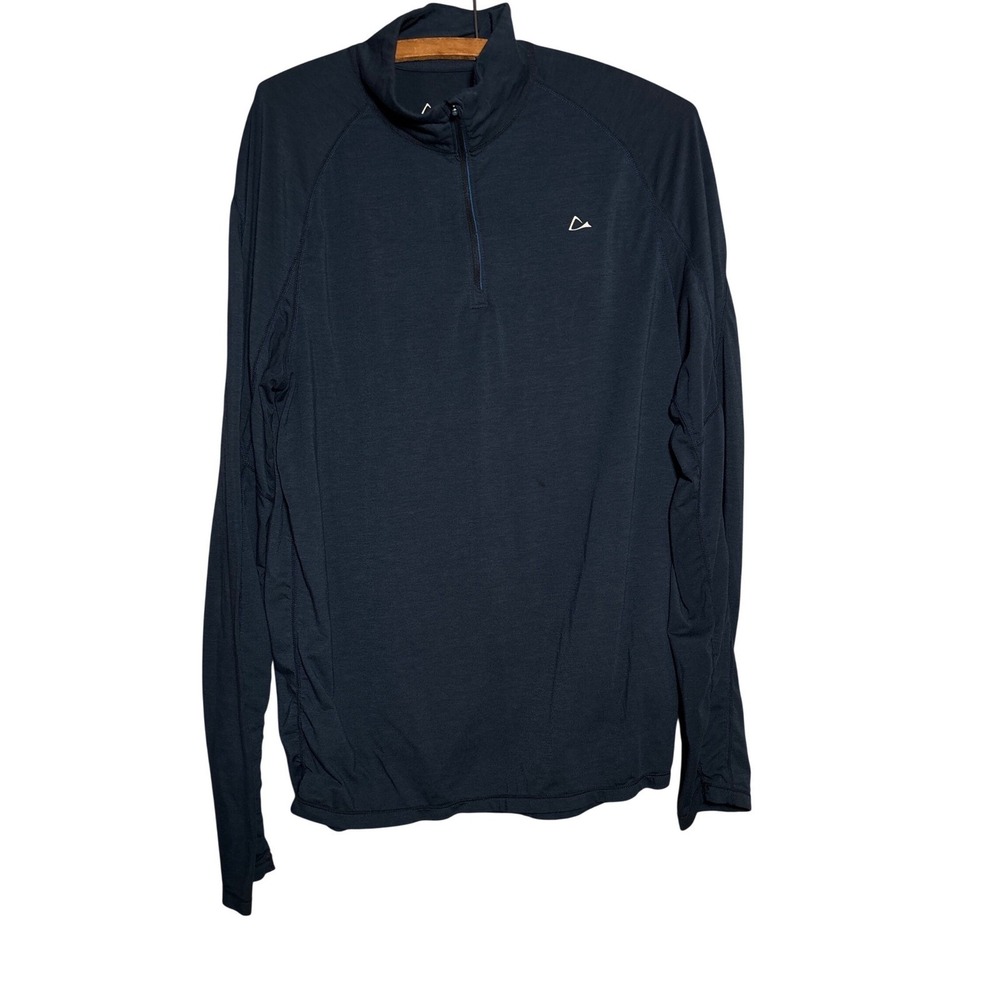 Paradox Mens M Merino Blend 1/4 Zip‎ Pullover Navy Blue Drirelease Gorpcore Hike